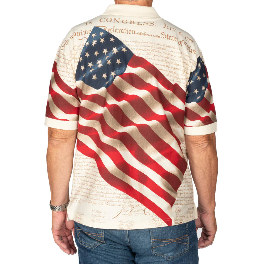 Cotton Traders- American Flag- Benji Polo