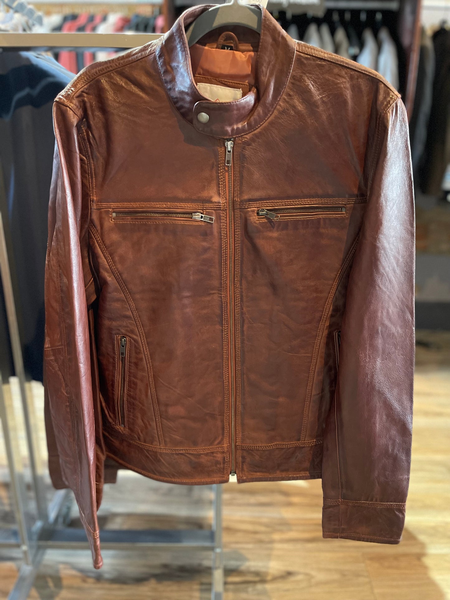 Nash Manly- Brown Leather Coat- 90330