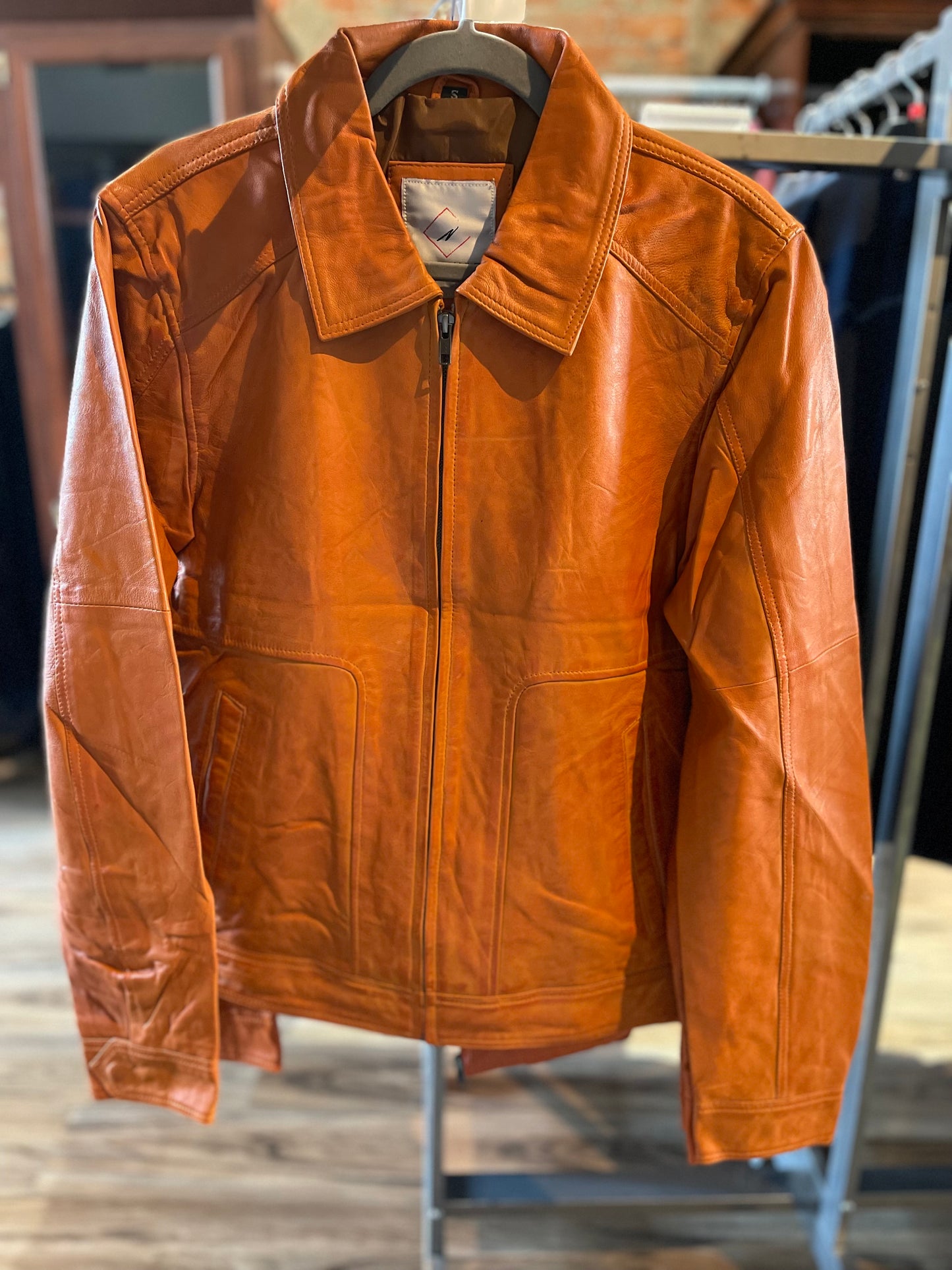 Nash Manly- Orange Leather Coat- 09210