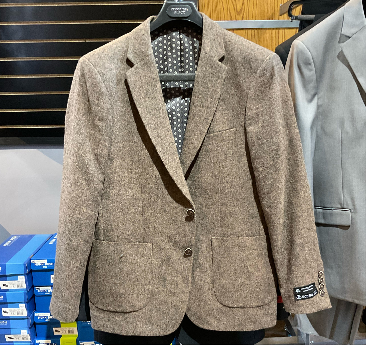 Eleganza Black- Sport Coat - Tweed- Brown- 76