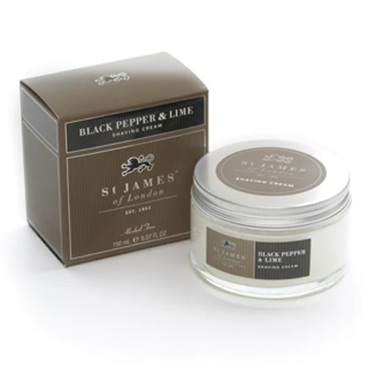 St James of London- Shaving Cream- Black Pepper & Lime